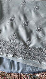 将图像加载到图库查看器中， Women's Lakhnavi Handcrafted Cotton Unstitched Chikankari Suit Material - HONC0354989