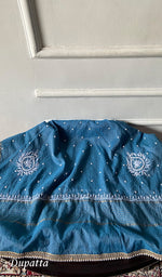 Load image into Gallery viewer, Women's Lakhnavi Handcrafted Mul Chanderi Unstitched Kurta And Dupatta Set- HONC0358256