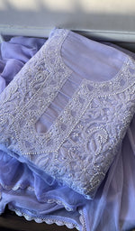 Load image into Gallery viewer, Women&#39;s Lakhnavi Handcrafted Unstitched Cotton Chikankari Suit Material - HONC0294089
