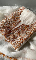 Load image into Gallery viewer, Women&#39;s Lakhnavi Handcrafted Pure Organza Chikankari Unstitched Kurta And Dupatta Set- HONC0305187
