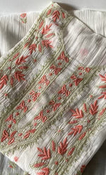 Load image into Gallery viewer, Women&#39;s Lakhnavi Handcrafted Mul Chanderi Semi - stitched Kurta And Dupatta Set- HONC0314875
