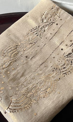 将图像加载到图库查看器中， Lucknowi Handcrafted Tissue Chanderi Chikankari Unstitched Unisex Kurta Fabric - HONC0304295