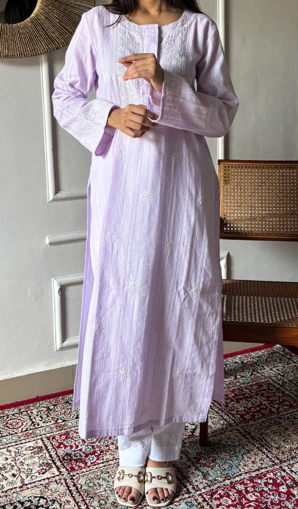 Prisha Women's Lakhnavi Handcrafted Cotton Chikankari Kurti - HONC0335229