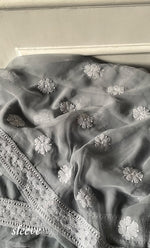 Load image into Gallery viewer, Women's Lucknowi Handcrafted Faux-Georgette Chikankari Suit Material - HONC0274416