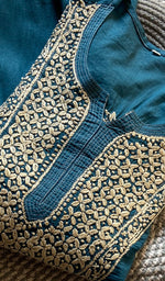 将图像加载到图库查看器中， Women&#39;s Lucknowi Handcrafted Cotton Chikankari Kurti - HONC0301066
