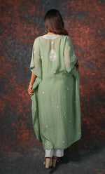 Load image into Gallery viewer, Rabia Women&#39;s Lucknowi Handcrafted Mul chanderi Chikankari Kaftan - HONC0313259
