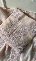 Load image into Gallery viewer, Women&#39;s Lakhnavi Handcrafted Mul Chanderi Chikankari Full Suit Material - HONC0282561
