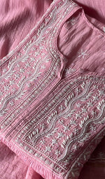 Load image into Gallery viewer, Women&#39;s Lakhnavi Handcrafted Mul Chanderi Semi - Stitched Kurta And Dupatta Set - HONC0293253
