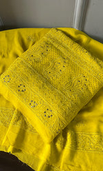 Load image into Gallery viewer, Women&#39;s Lakhnavi Handcrafted Viscose Georgette Chikankari Full Suit Material - HONC0271106
