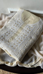 Load image into Gallery viewer, Women&#39;s Lakhnavi Handcrafted Unstitched Cotton Chikankari Suit Material - HONC0294092
