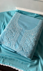 Load image into Gallery viewer, Women's Lakhnavi Handcrafted Unstitched Cotton Chikankari Suit Material - HONC0321791