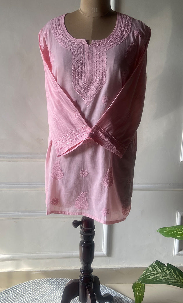 Women's Lakhnavi Handcrafted Cotton Chikankari Top - HONC0214053