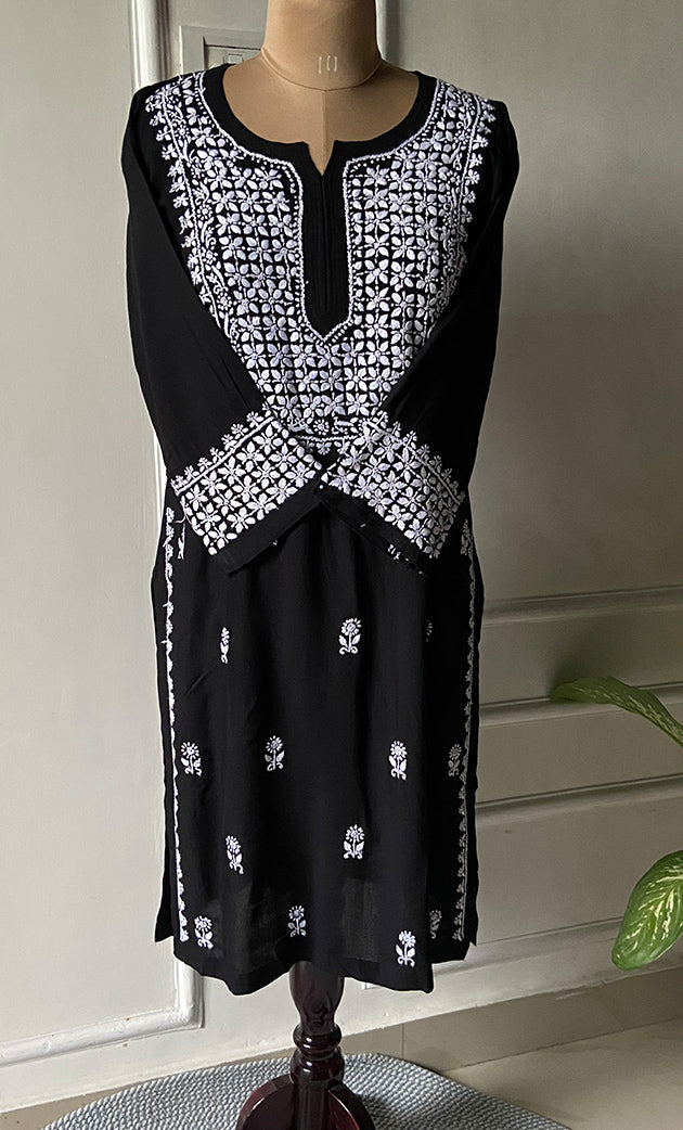Women's Lucknowi Handcrafted Modal Cotton Chikankari Kurti - HONC0298738