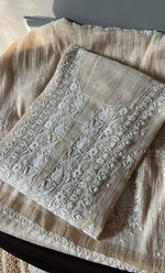 将图像加载到图库查看器中， Women&#39;s Lakhnavi Handcrafted Tissue Chanderi Semi - Stitched Kurta , Dupatta And Pant set - HONC0285747
