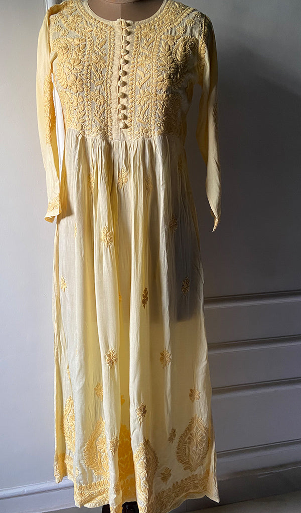 Women's Lucknowi Handcrafted  Modal  Cotton Chikankari Kurti - NC025159