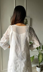 Load image into Gallery viewer, Women&#39;s Lucknowi Handcrafted Cotton Chikankari Kurti - HONC0303585
