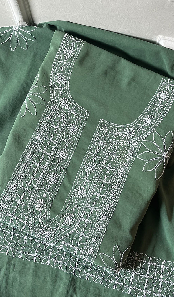 Hera Women's Lakhnavi Handcrafted Cotton Chikankari Suit Material - HONC275057