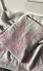 将图像加载到图库查看器中， Women's Lakhnavi Handcrafted Unstitched Mul Chanderi Kurta And Dupatta Set - HONC0302863