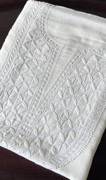 Load image into Gallery viewer, Women&#39;s Lakhnavi Handcrafted Modal Cotton Chikankari Unstitched Kurti Fabric - HONC0242109
