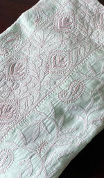 Load image into Gallery viewer, Women's Lakhnavi Handcrafted Cotton Chikankari Semi Stitched Kurti Fabric - HONC0348849