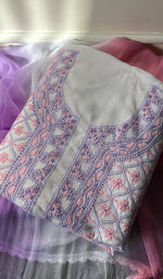 Load image into Gallery viewer, Women&#39;s Lakhnavi Handcrafted Cotton Chikankari Suit Material - HONC0291811
