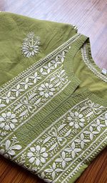 将图像加载到图库查看器中， Women&#39;s Lucknowi Handcrafted Cotton Chikankari Kurti - HONC0301047

