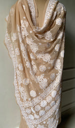Load image into Gallery viewer, Women&#39;s Lakhnavi Handcrafted Faux-Georgette Chikankari Saree - HONC0228984
