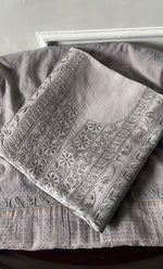 Load image into Gallery viewer, Women&#39;s Lucknowi Handcrafted Chanderi Silk Chikankari Full Suit Material - HONC0307136

