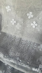 将图像加载到图库查看器中， Women&#39;s Lakhnavi Handcrafted Organza Chikankari Unstitched Full Suit Material - HONC0250851
