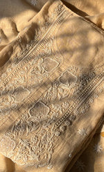 将图像加载到图库查看器中， Women&#39;s Lakhnavi Handcrafted Tissue Chanderi Unstitched Kurta And Dupatta Set - HONC0299539
