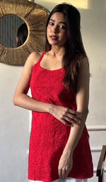 Load image into Gallery viewer, Women's Lakhnavi Handcrafted Cotton Chikankari  Top - HONC0349182