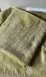 将图像加载到图库查看器中， Women&#39;s Lakhnavi Handcrafted Maheshwari Mul Chanderi Unstitched Kurta And Dupatta Set - HONC0275138
