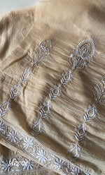 将图像加载到图库查看器中， Javeria Women's Lakhnavi Handcrafted Mul Chanderi Unstitched Kurta And Dupatta Set- HONC0326143