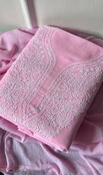 Load image into Gallery viewer, Women&#39;s Lakhnavi Handcrafted Cotton Chikankari Suit Material - HONC0232452
