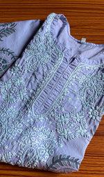Load image into Gallery viewer, Women&#39;s Lucknowi Handcrafted Cotton Chikankari Kurti - HONC0300974
