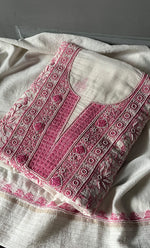 将图像加载到图库查看器中， Women&#39;s Lakhnavi Handcrafted Maheshwari Mul Chanderi Unstitched Kurta And Dupatta Set- HONC0270650
