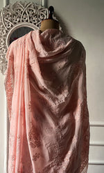 将图像加载到图库查看器中， Women's Lakhnavi Handcrafted Viscose Georgette Chikankari Saree - HONC0329021