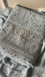 Load image into Gallery viewer, Women&#39;s Lakhnavi Handcrafted Viscose Georgette Chikankari Full Suit Material - HONC0270927
