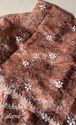 Load image into Gallery viewer, Women's Lakhnavi Handcrafted Organza Chikankari Unstitched Kurta And Dupatta Set - HONC0332128