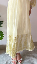 Load image into Gallery viewer, Humaira Women's Lakhanvi Handcrafted Faux-Georgette Chikankari Dress - HONC05080
