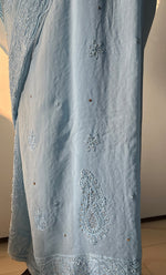 Load image into Gallery viewer, Women&#39;s Lakhnavi Handcrafted Viscose Georgette Chikankari Saree - HONC0271076
