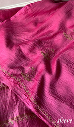 Load image into Gallery viewer, Women's Lakhnavi Handcrafted Chanderi Silk Unstitched Chikankari Full Suit - HONC035260