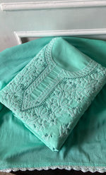 Load image into Gallery viewer, Women&#39;s Lakhnavi Handcrafted Unstitched Cotton Chikankari Suit Material - HONC0316589
