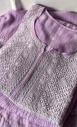 Load image into Gallery viewer, Women's Lakhnavi Handcrafted Mul Chanderi Semi - Stitched Kurta And Dupatta Set- HONC0307208