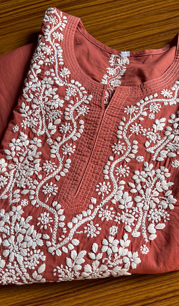 Women's Lucknowi Handcrafted Cotton Chikankari Kurti - HONC0301020