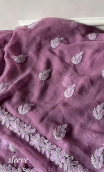 Load image into Gallery viewer, Vamika Women's Lucknowi Handcrafted Faux-Georgette Unstitched Chikankari Suit Material - HONC0330345