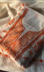 将图像加载到图库查看器中， Women&#39;s Lakhnavi Handcrafted Maheshwari Mul Chanderi UnStitched Kurta And Dupatta Set - HONC0288345
