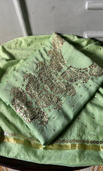 Load image into Gallery viewer, Women&#39;s Lakhnavi Handcrafted Mul Chanderi Unstitched Kurta And Dupatta Set- HONC0301667
