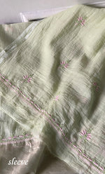 Load image into Gallery viewer, Women's Lakhnavi Handcrafted Mul Chanderi Unstitched Chikankari Full Suit Material - HONC0324497