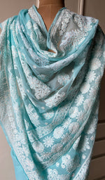 Load image into Gallery viewer, Women&#39;s Lakhnavi Handcrafted Faux-Georgette Chikankari Saree - HONC0228968
